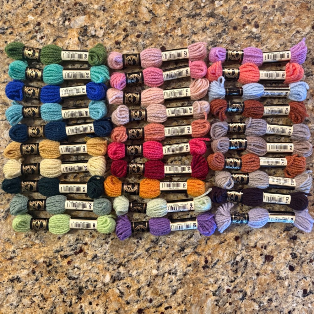 30 DMC Laine Colbert Skeins Embroidery Virgin Wool France Needlepoint Threads
